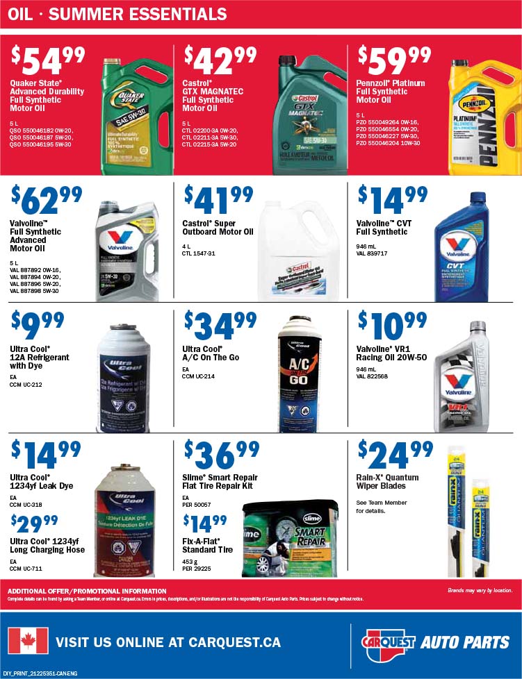 Promotions Carquest Auto Woodstock